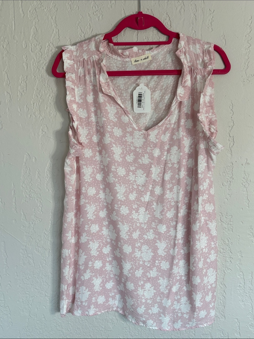 Lime & Chili Pink Sleeveless Top NWT